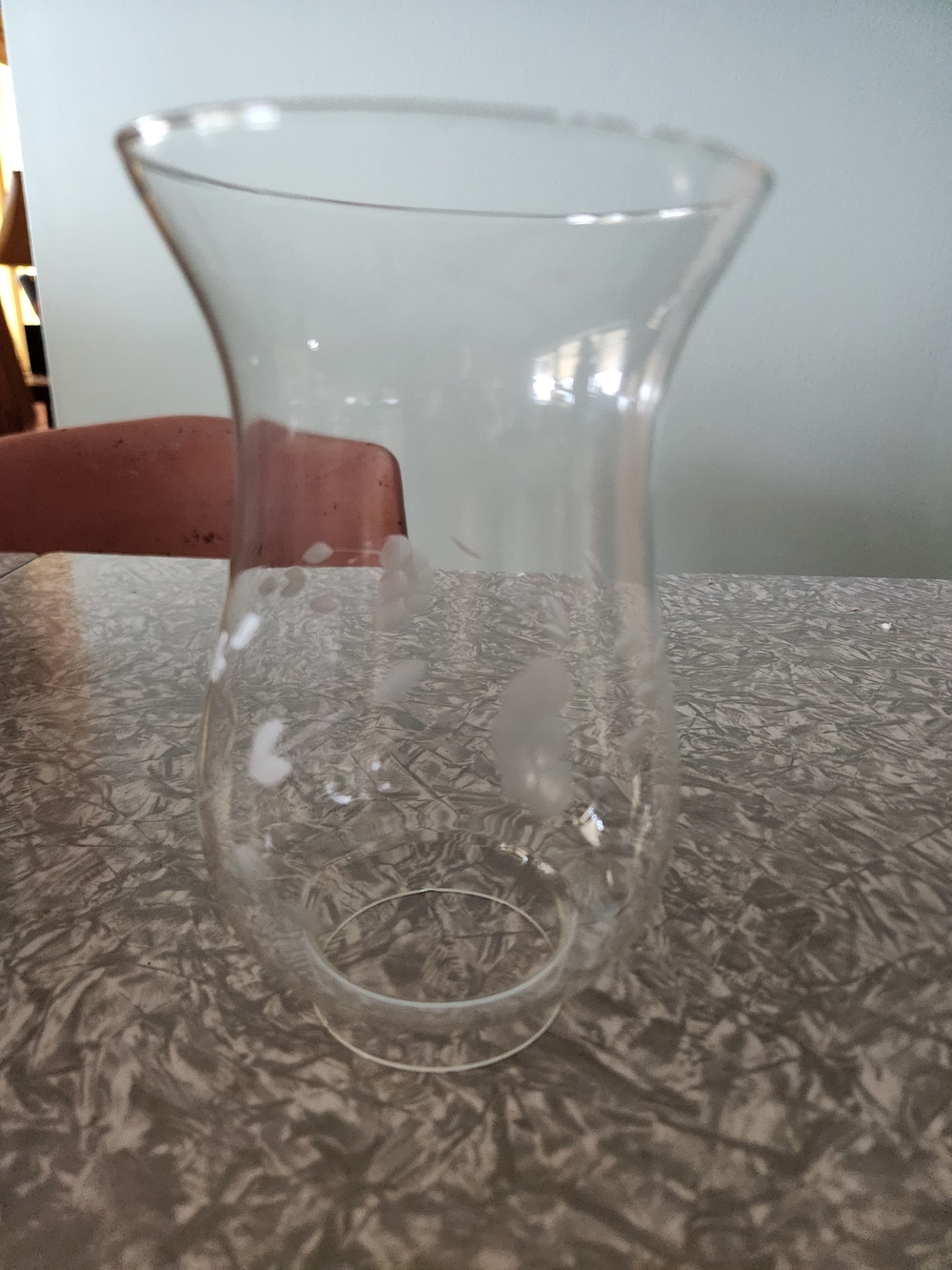Princess House Heritage Etched Glass Hurricane Lamp Shade